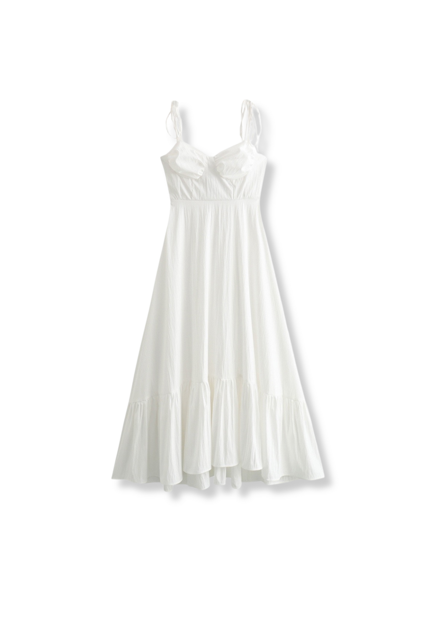 Long Ruffled Poplin Dress
