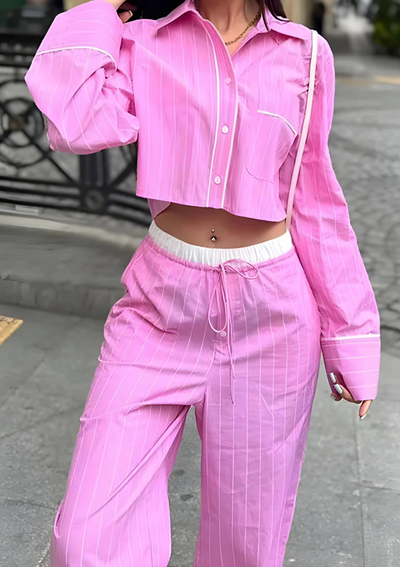 Pink blouse set