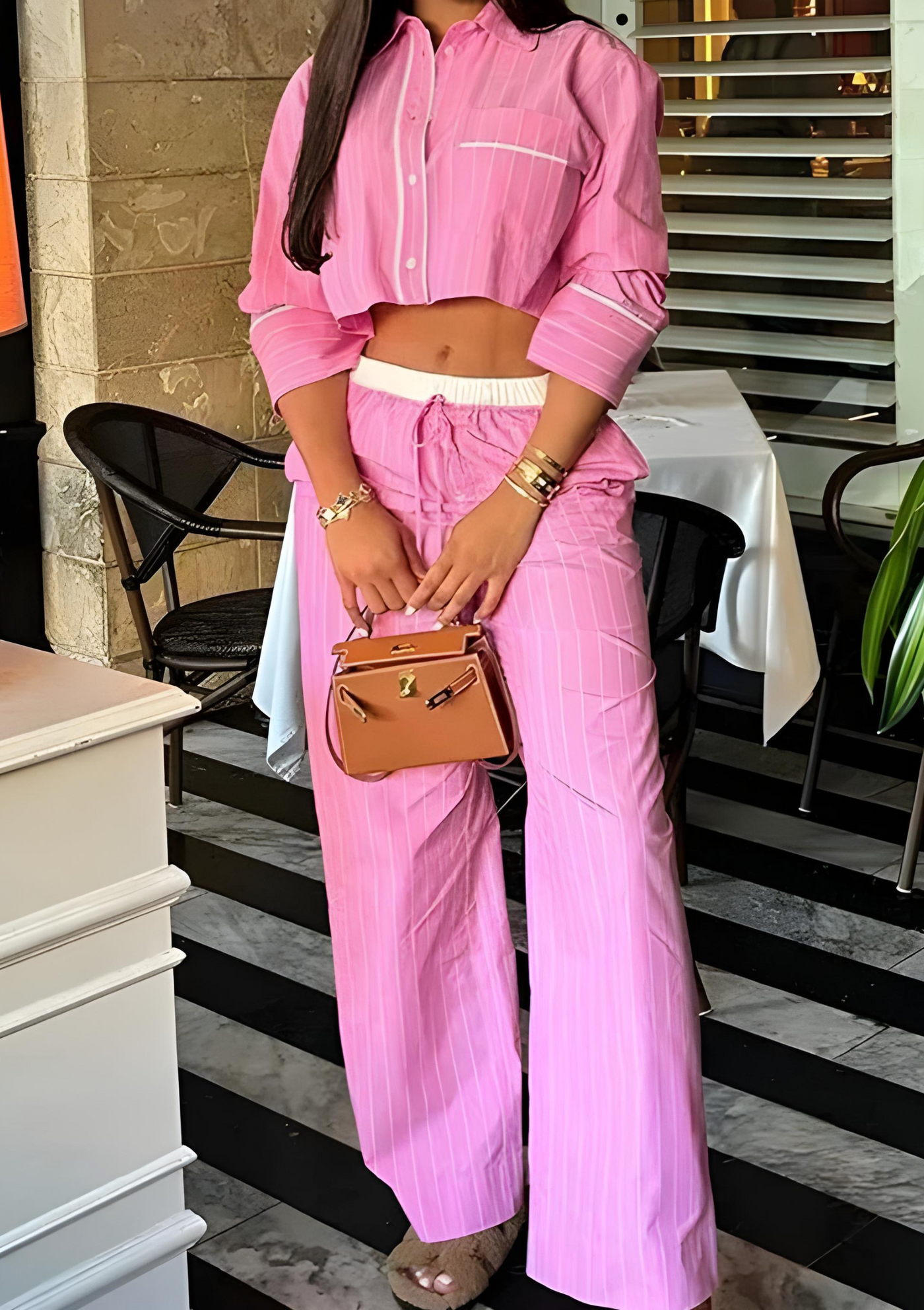 Pink blouse set