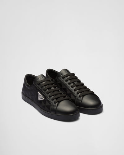 Leather and re-nylon sneaker