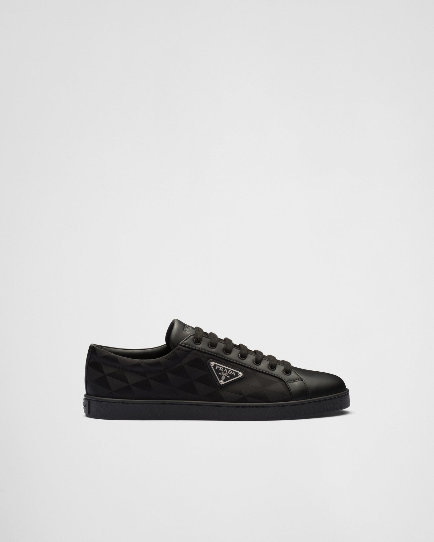 Leather and re-nylon sneaker