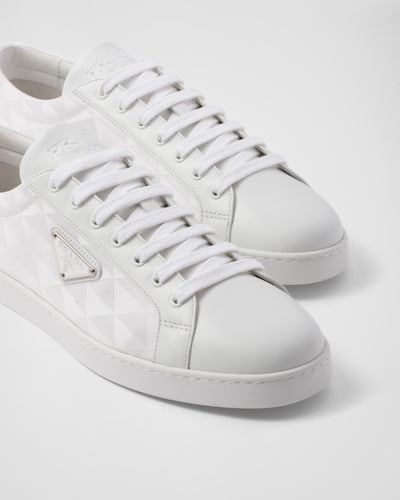 Leather and re-nylon sneaker