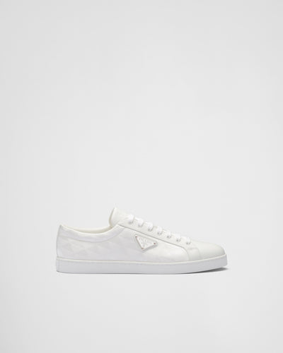 Leather and re-nylon sneaker