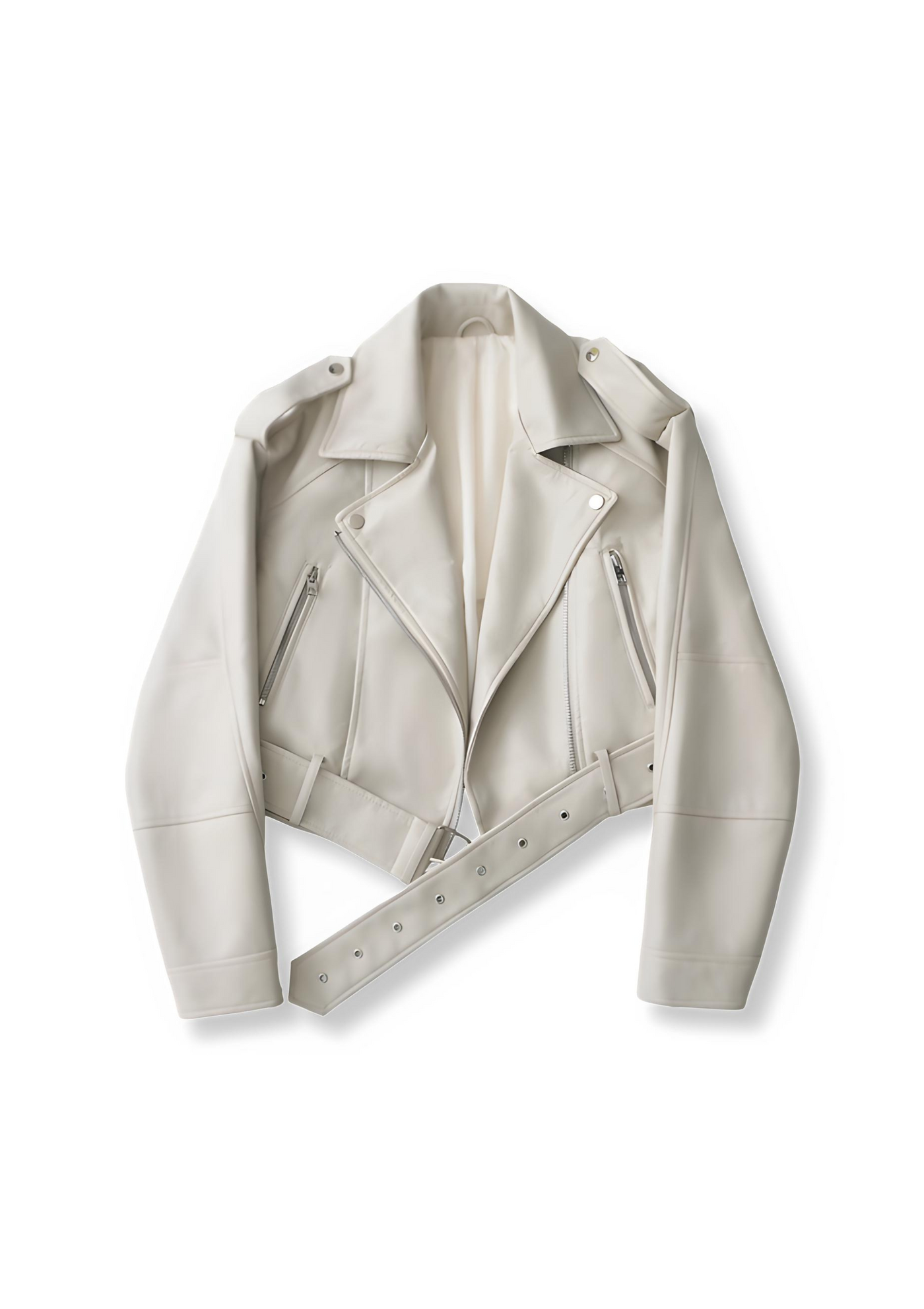 BIKER JACKET IN CROP CUT MADE OF IMITATION LEATHER