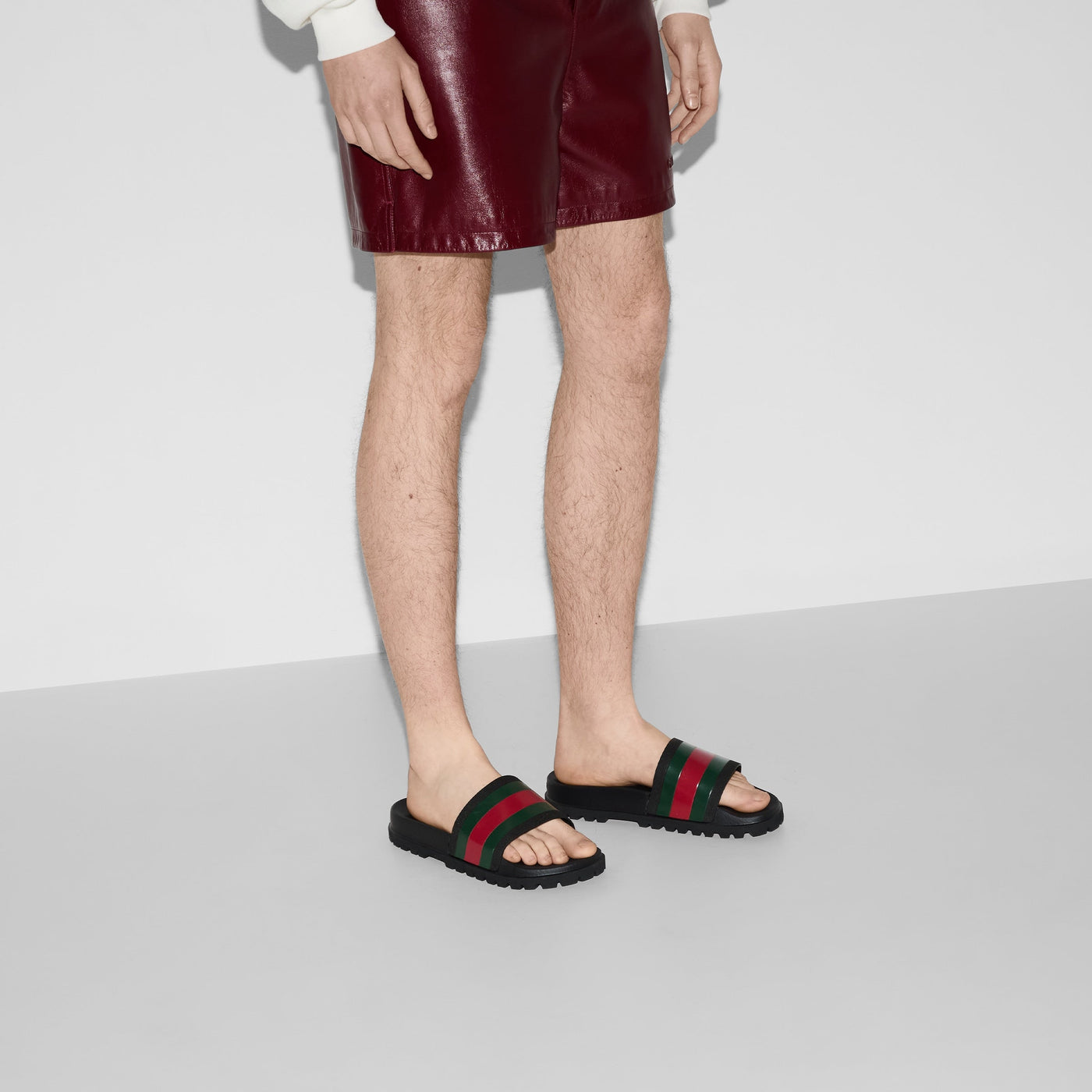 Men's black rubber sabot sandal