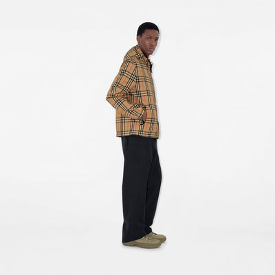 Reversible hooded jacket in check