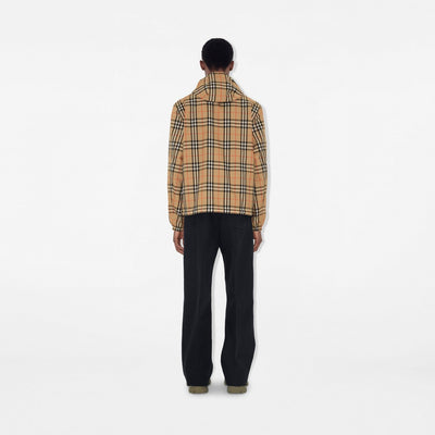 Reversible hooded jacket in check
