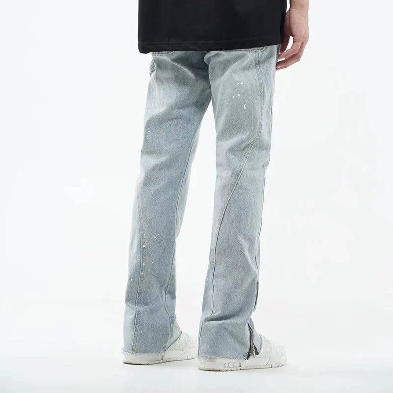 Flared jeans with rhinestone details
