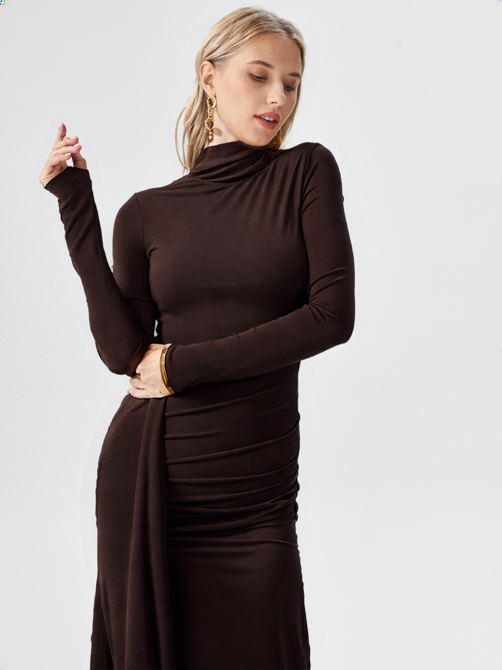 LONG SLEEVE EVENING DRESS