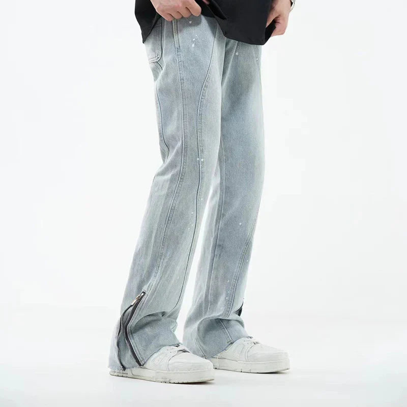 Flared jeans with rhinestone details