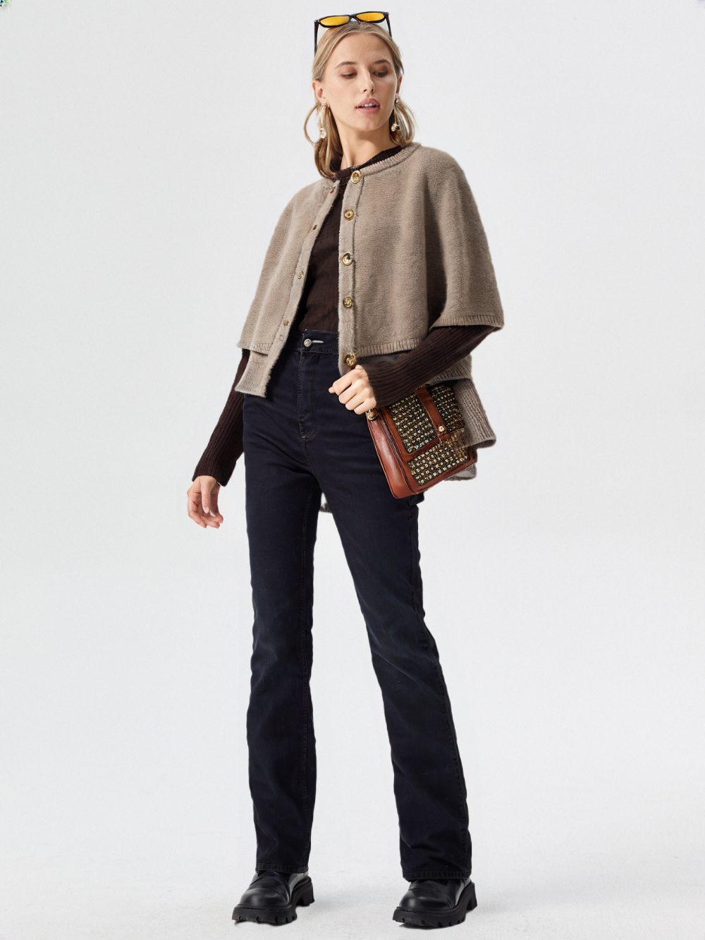 KNITTED JACKET WITH CAPE