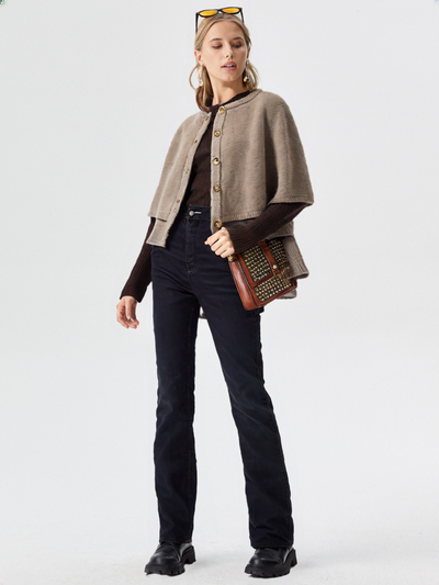 KNITTED JACKET WITH CAPE