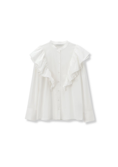 White ruffle top
