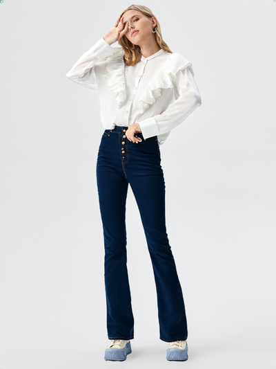 White ruffle top