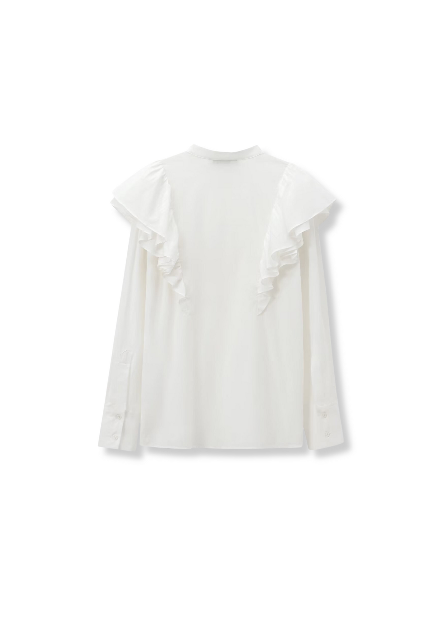 White ruffle top