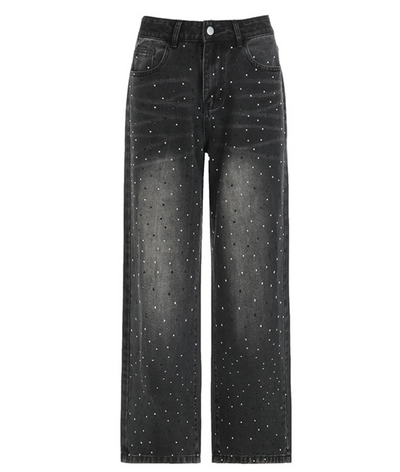 Glitter denim pants