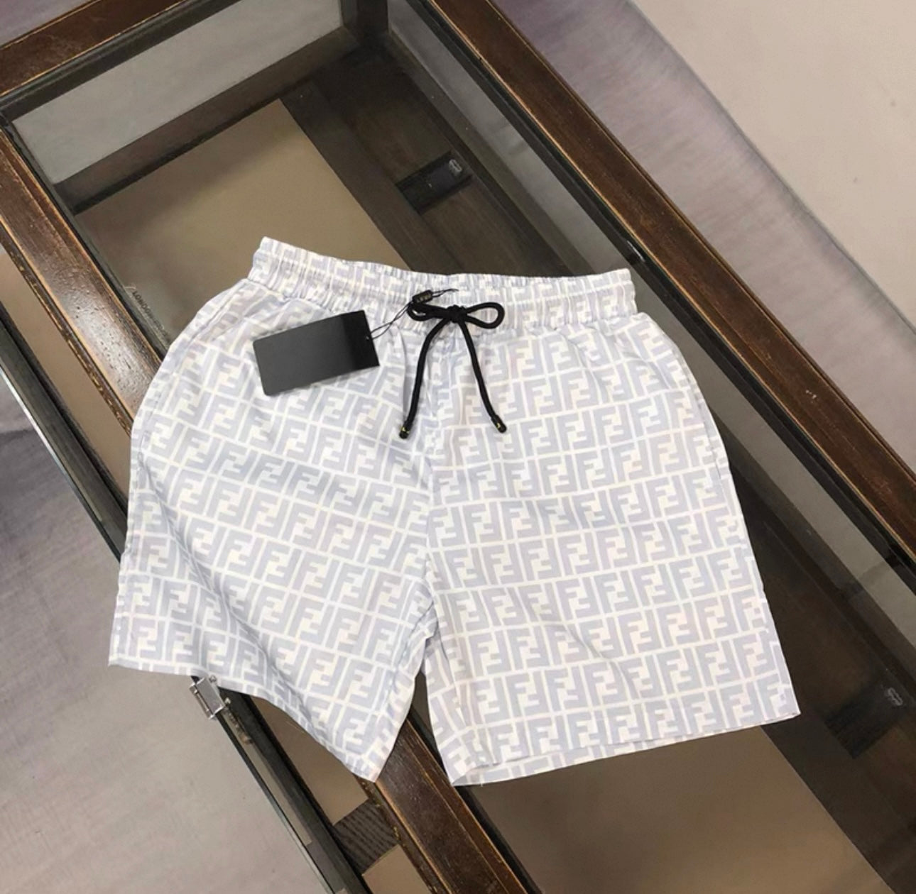 FF White G swimming trunks