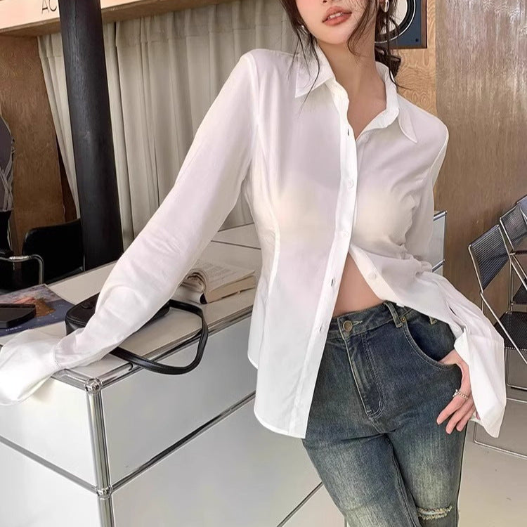 Back lace-up blouse