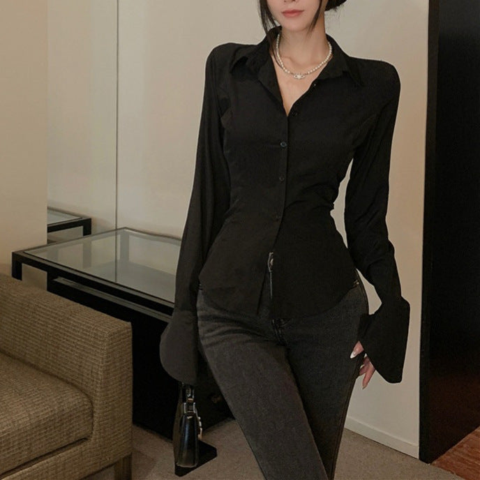 Back lace-up blouse