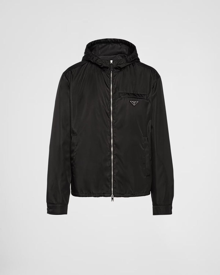 Re-nylon blouson jacket with hood