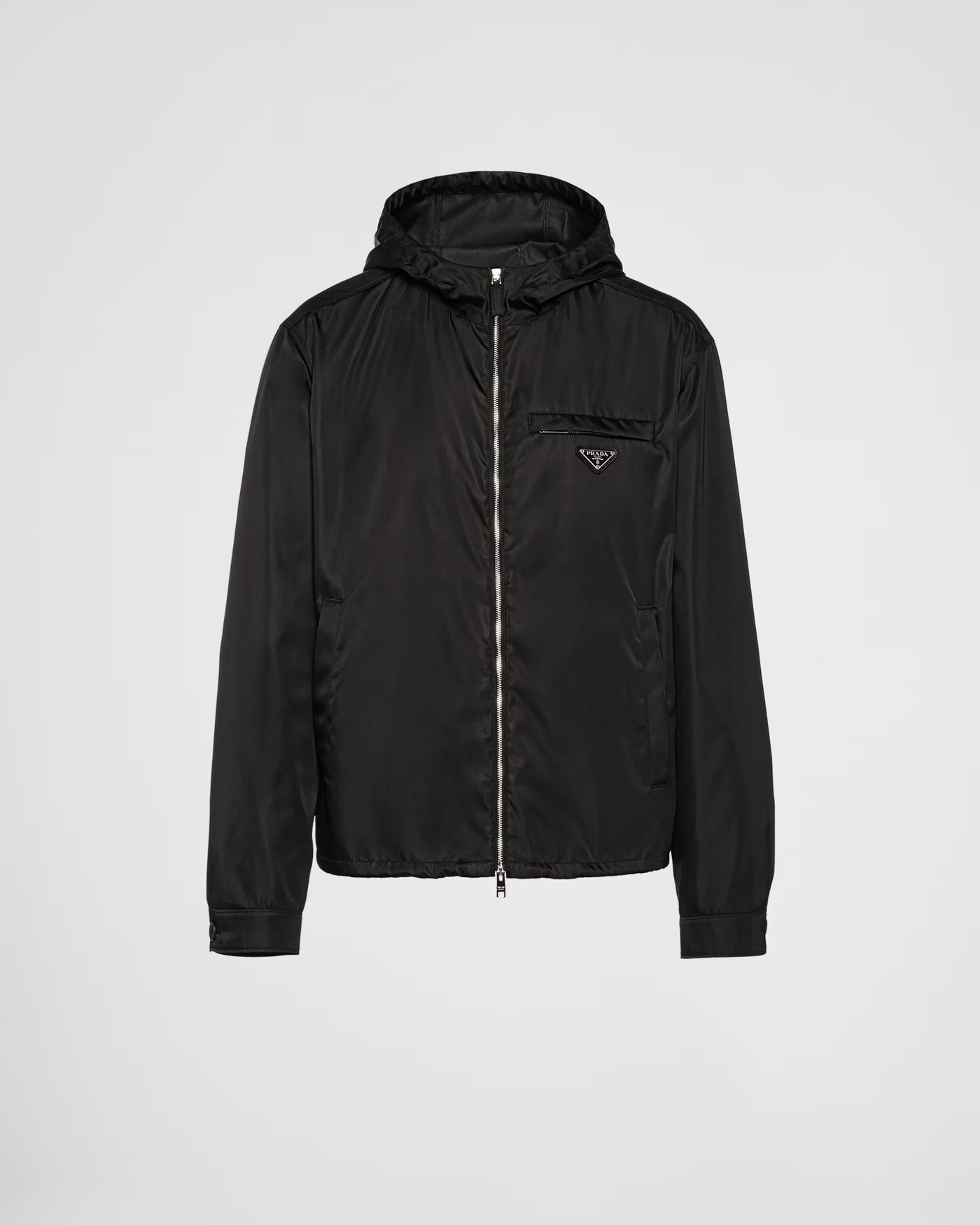 Re-nylon blouson jacket with hood