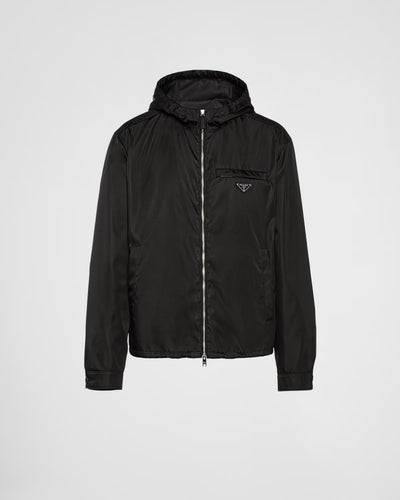 Re-nylon blouson jacket with hood