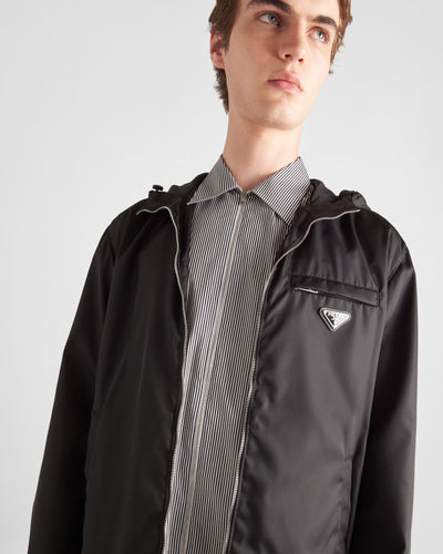 Re-nylon blouson jacket with hood