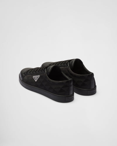 Leather and re-nylon sneaker