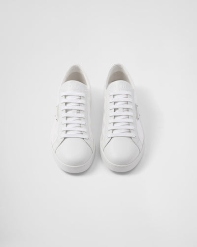Leather and re-nylon sneaker