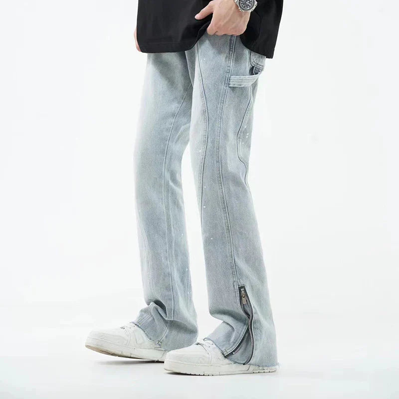 Flared jeans with rhinestone details