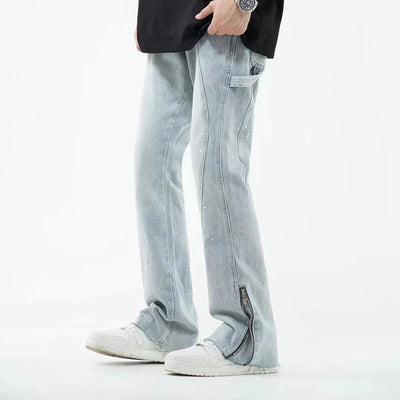 Flared jeans with rhinestone details