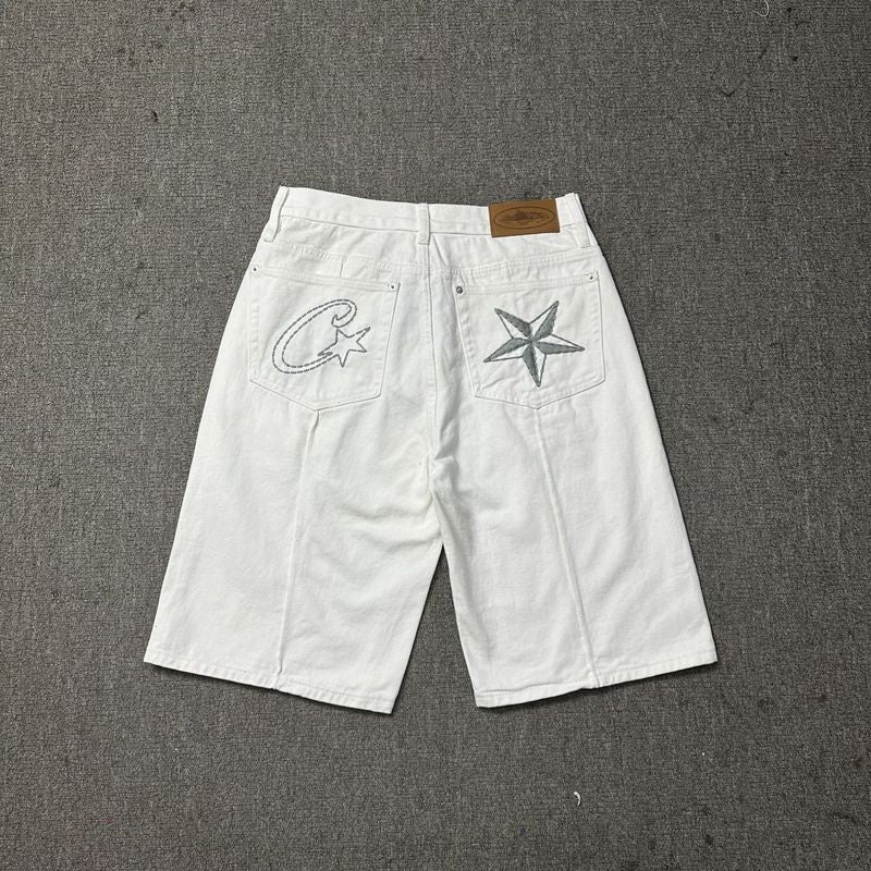 'Alcatraz' Jeans Shorts White